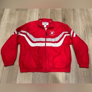 Wisconsin Badgers Embroidered Champion Windbreaker Jacket, Size XXL